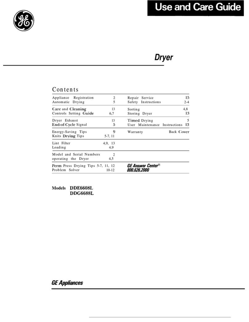 GE DDE6608L User and care