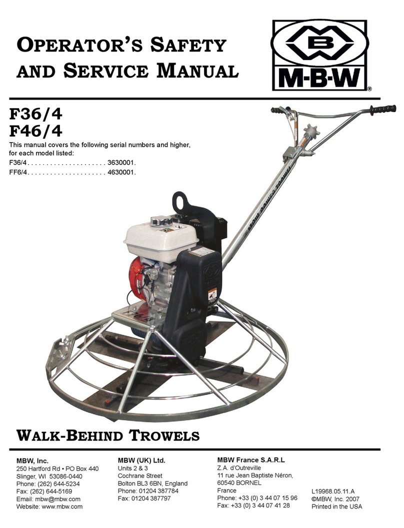 MBW F36/4 Operator's safety and service manual