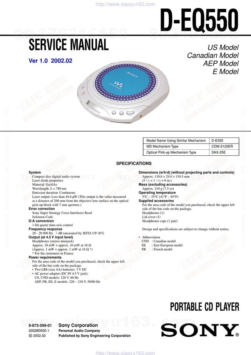 Sony CD Walkman D-EQ550 Service manual