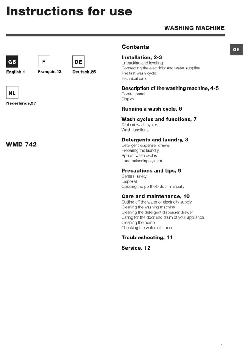 Hotpoint WMD 742 User manual