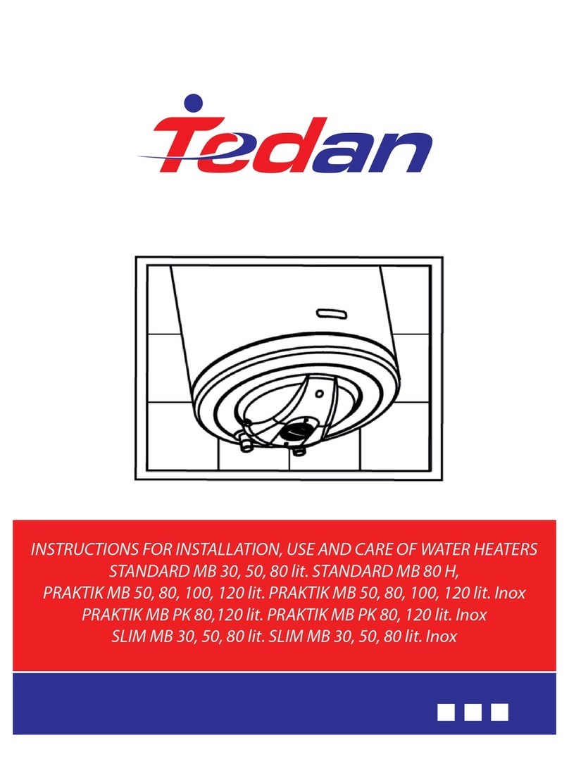 Tedan STANDARD MB 30 Installation, use and care guide