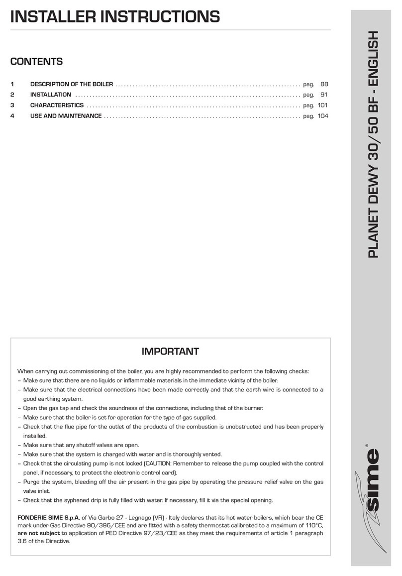 Sime PLANET DEWY 30 BF Installer's instructions