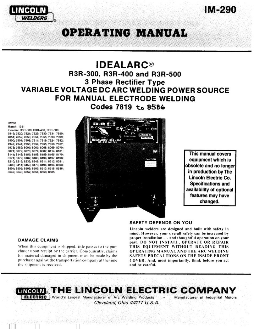 Lincoln Idealarc R3R-300 User manual