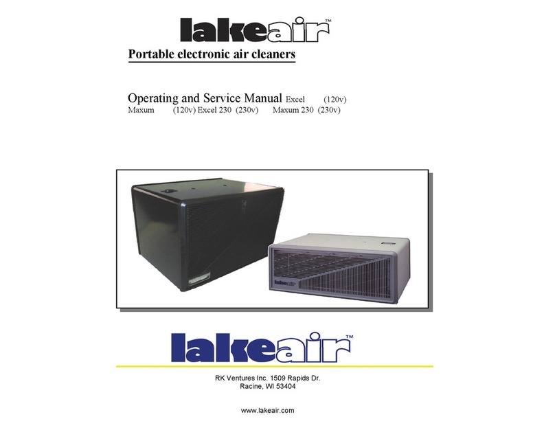 lakeair excel Operating and service manual