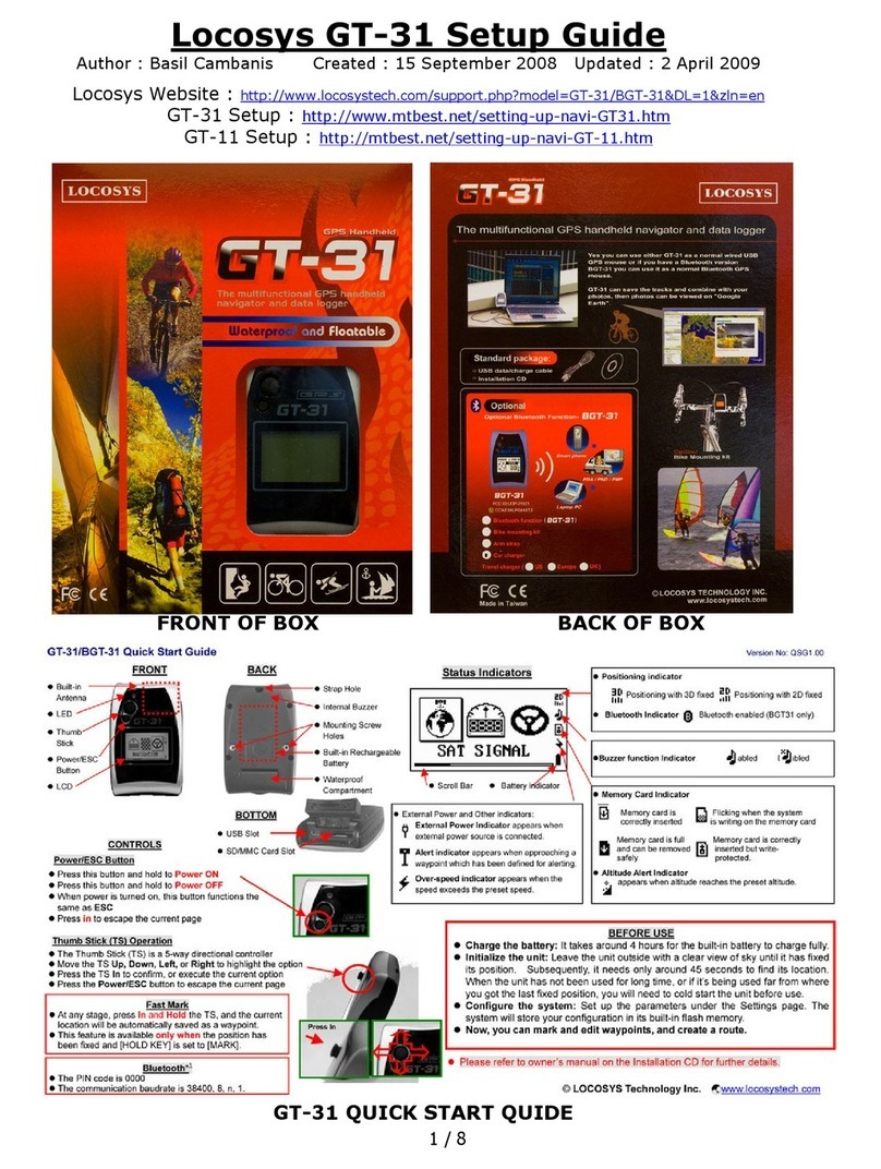 Locosys GT-31 User manual