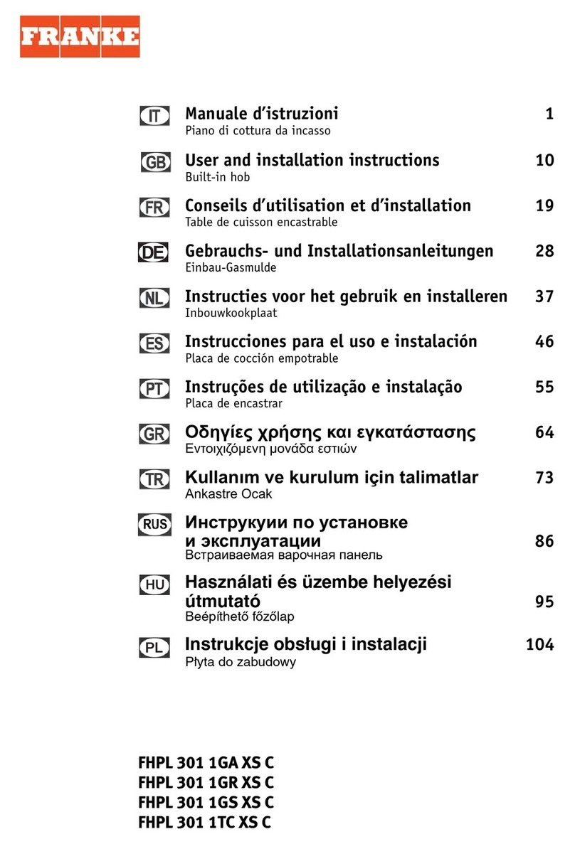 Franke FHPL 301 1GA XS C User and installation instructions