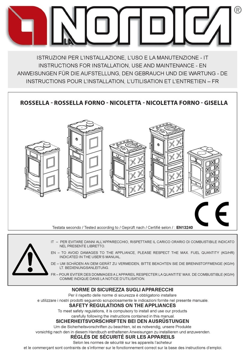 Nordica ROSSELLA Instructions for installation, use and maintenance