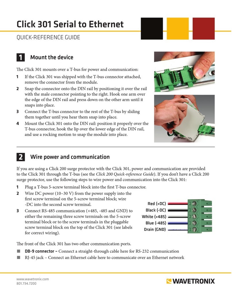 Wavetronix click 301 Quick reference guide Wavetronix click 301 Quick reference guide