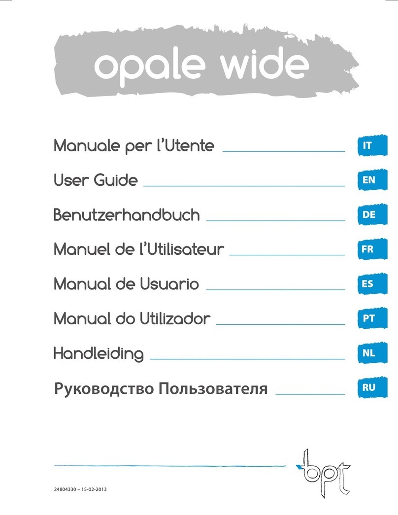 Bpt OPALE WIDE user guide