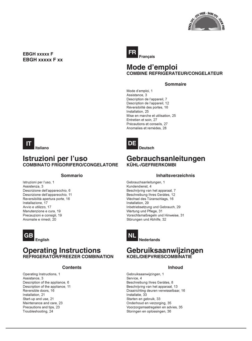 Hotpoint Ariston EBGH series operating instructions