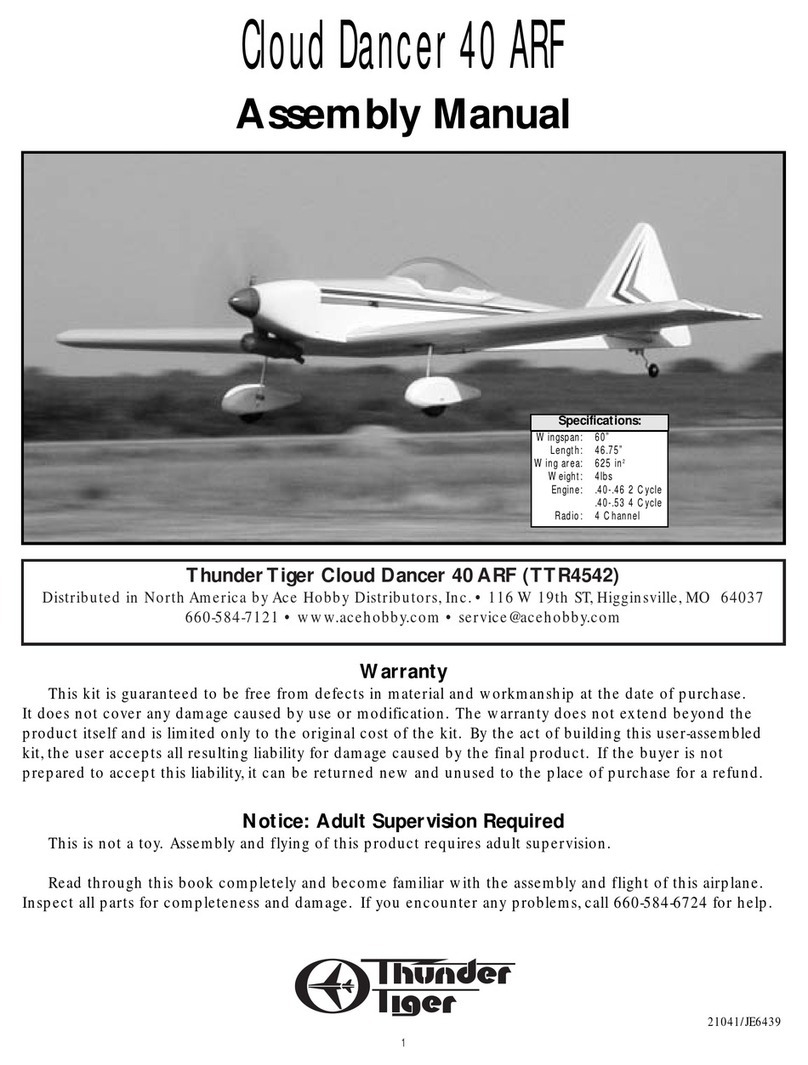 THUNDER TIGER Cloud Dancer 40 ARF TTR4542 Assembly manual THUNDER TIGER Cloud Dancer 40 ARF TTR4542 Assembly manual