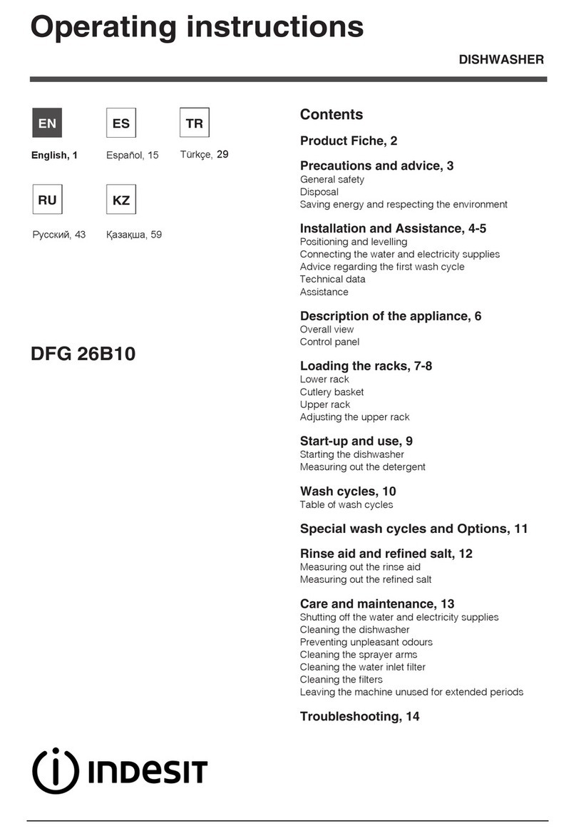 Indesit DFG 26B10 operating instructions