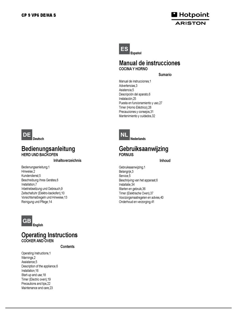 Hotpoint CP 9 VP6 DE/HA S operating instructions