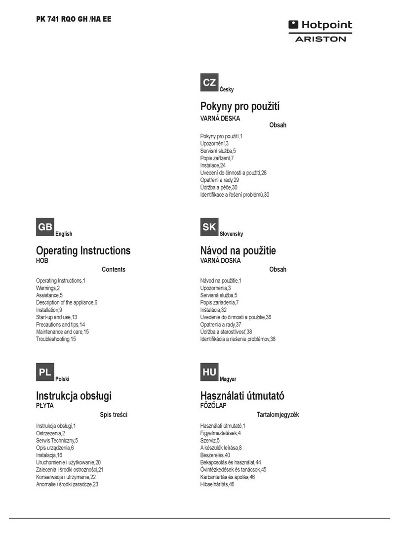 Hotpoint Ariston PK 741 RQO GH /HA EE User manual