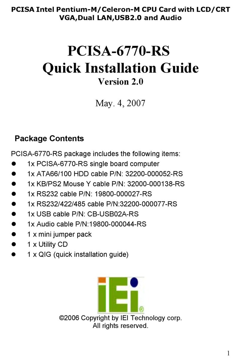 IEI Technology PCISA-6770-RS Quick installation guide