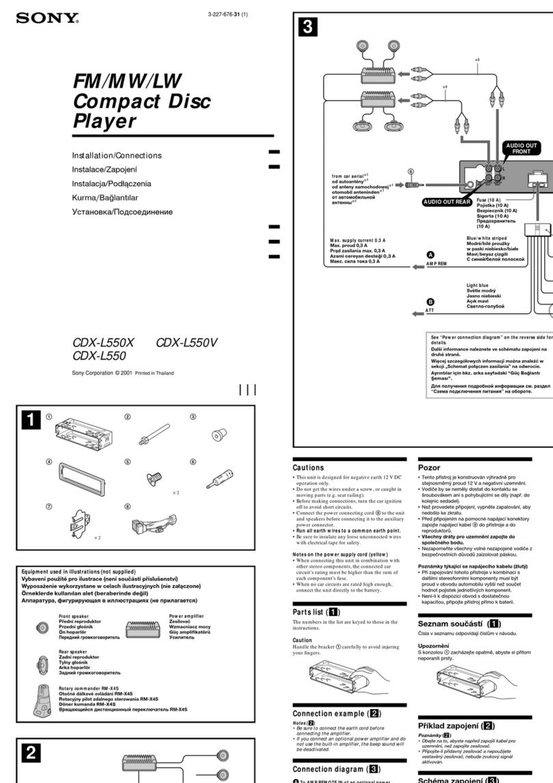 Sony CDX-L550X - Fm/am Compact Disc Player Product guide