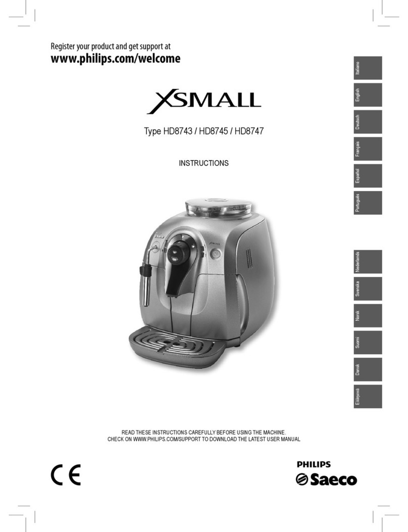 Saeco Xsmall HD8743 User manual