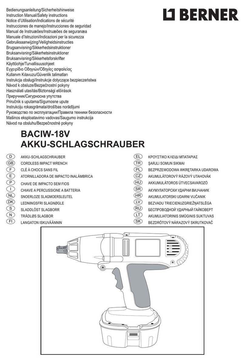 Berner BACIW-18V Instruction manual and safety instructions