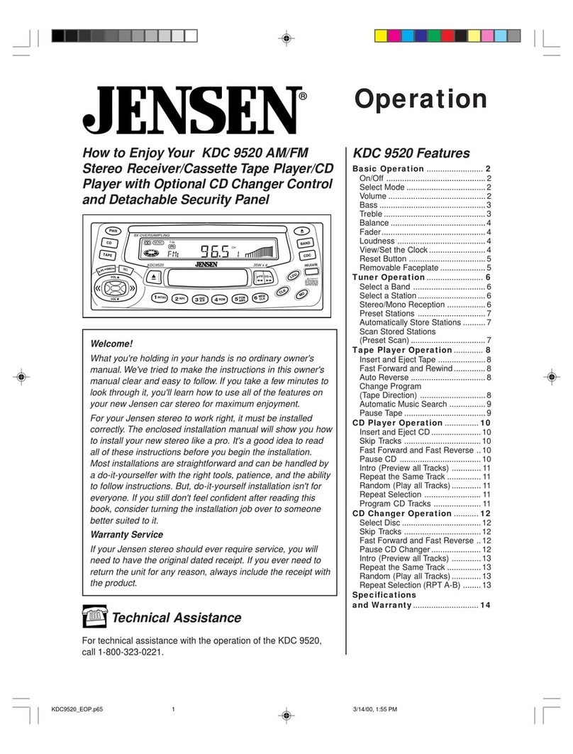 Jensen KDC 9520 User manual