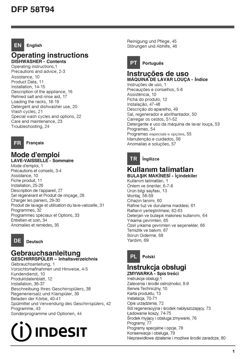 Indesit DFP 58T94 operating instructions