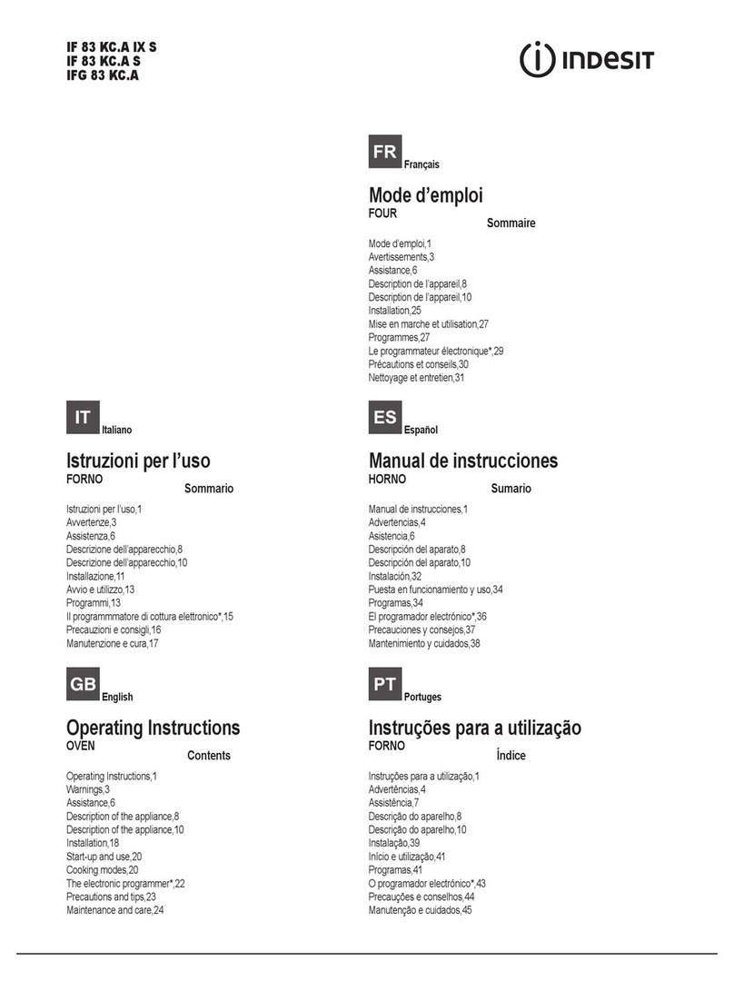 Indesit IF 83 KC.A IX S operating instructions