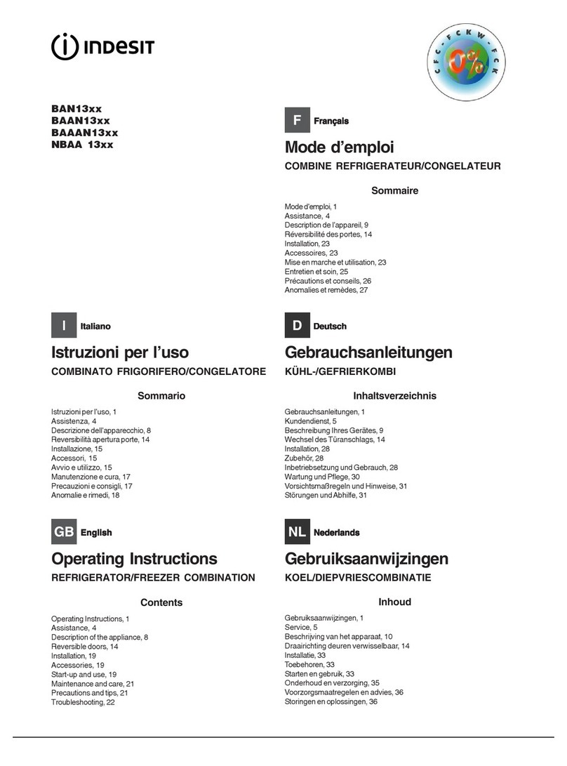 Indesit BAN13 Series operating instructions
