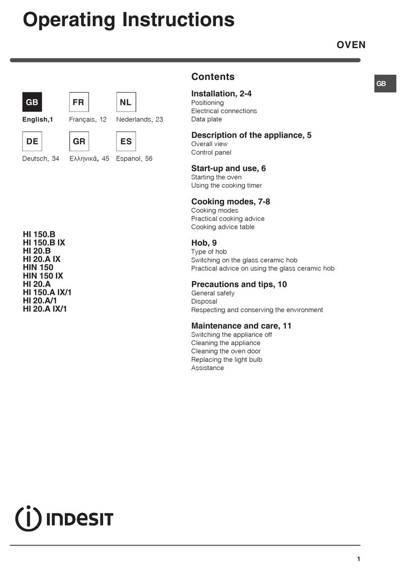 Indesit HI150.B operating instructions
