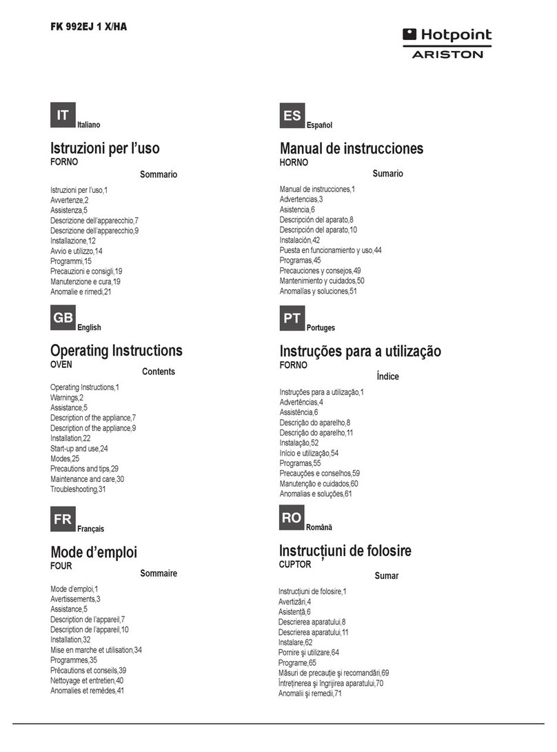 Hotpoint Ariston FK 992EJ 1 X/HA operating instructions