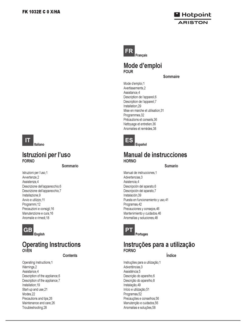 Hotpoint Ariston FK 1032E C 0 X/HA operating instructions