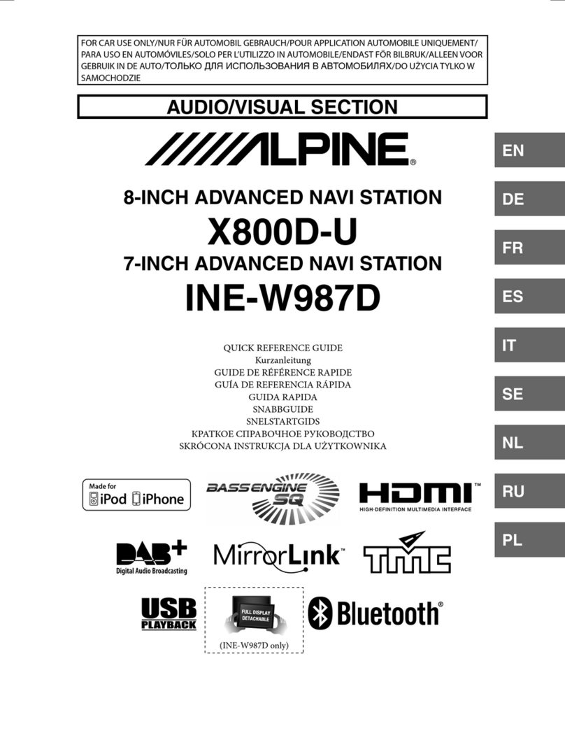 Alpine X800D-U Quick reference guide
