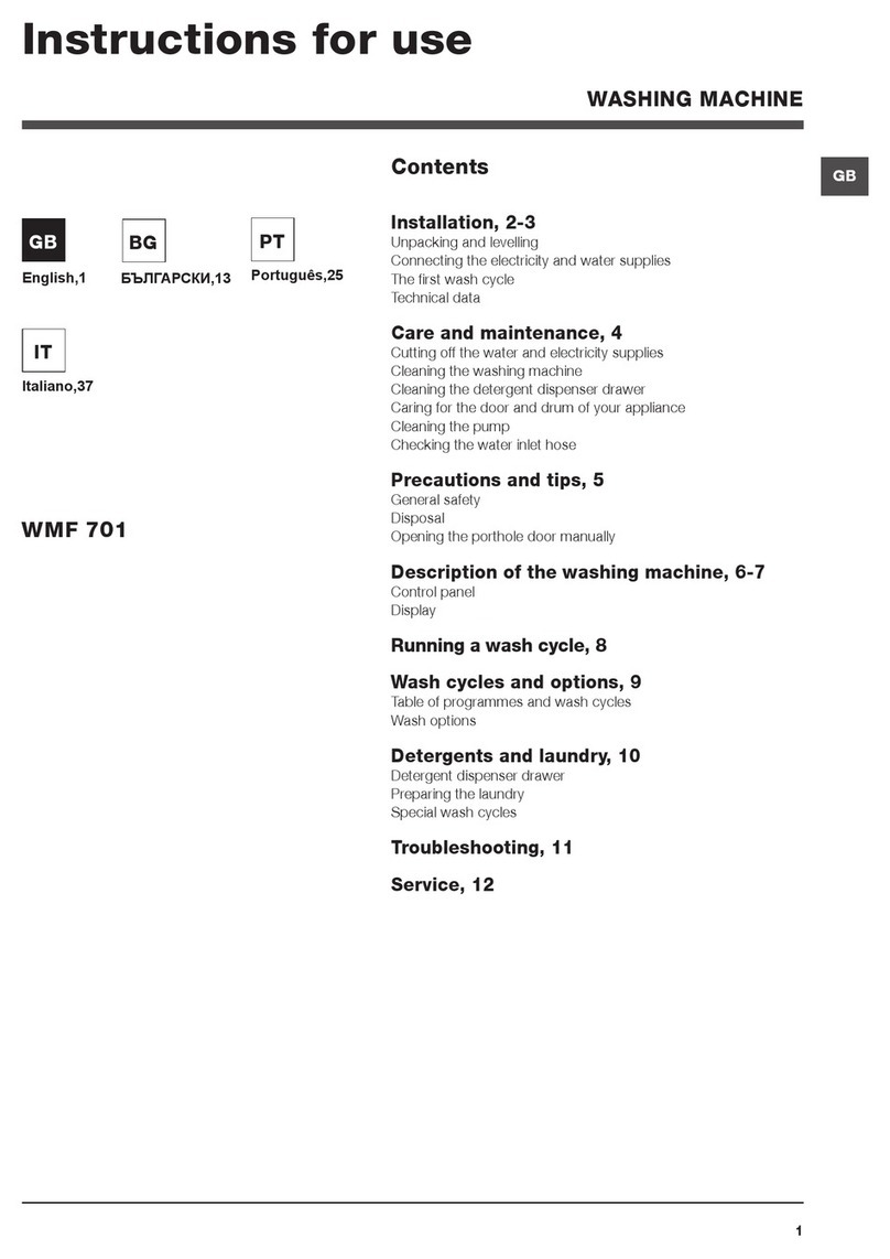 Hotpoint WMF 701 Instructions for use