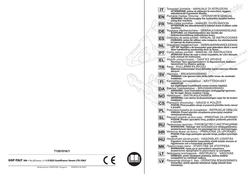 GGP ITALY SPA HT60K Operator's manual GGP ITALY SPA HT60K Operator's manual