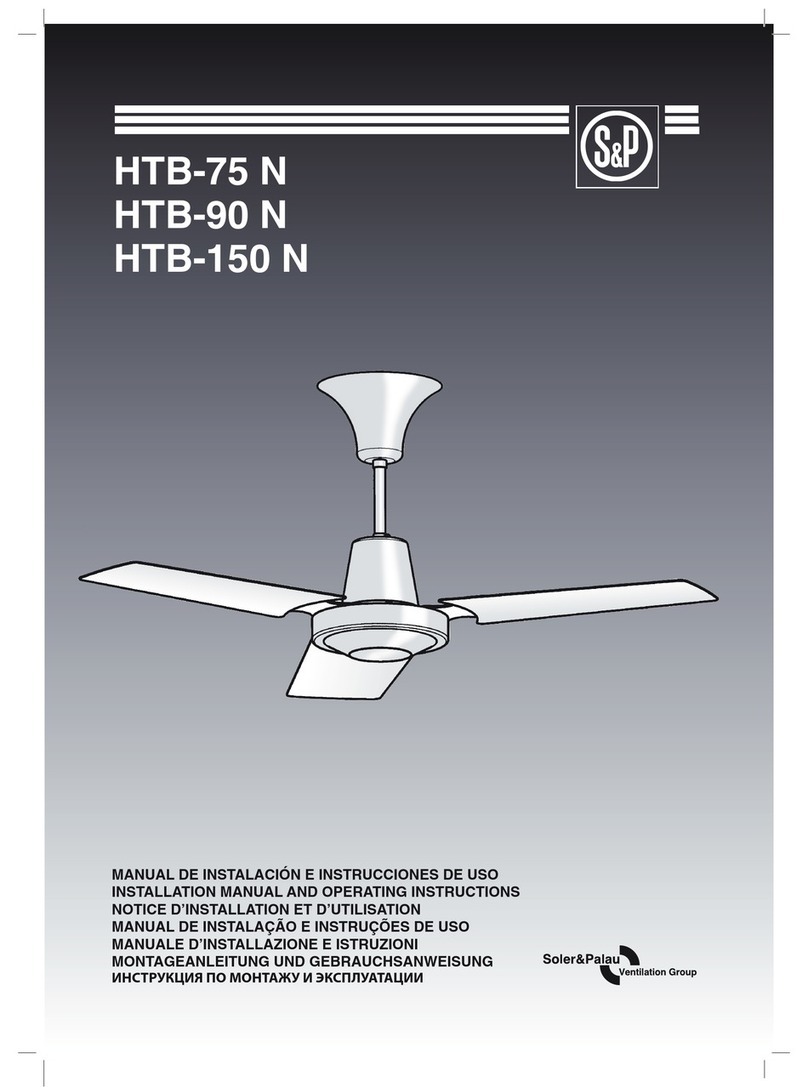 Soler & Palau HTB-75 N Installation manual and operating instructions