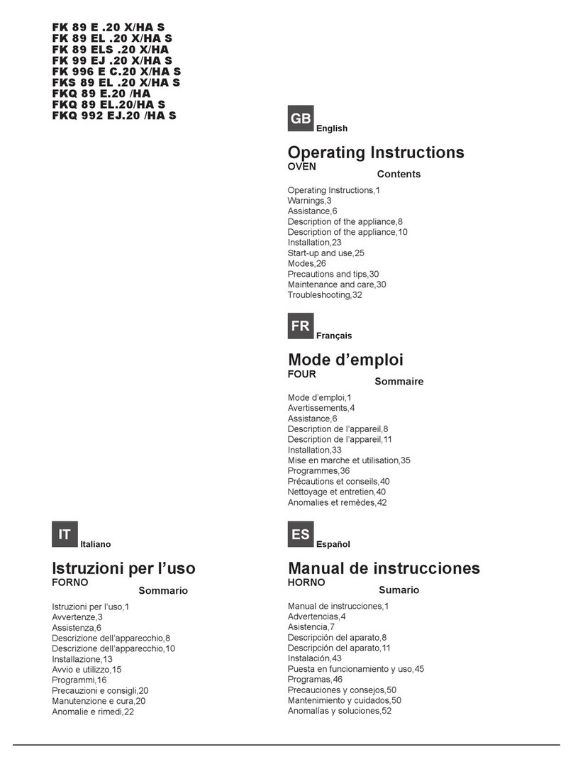 Hotpoint FK 89 E .20 X/HA S operating instructions