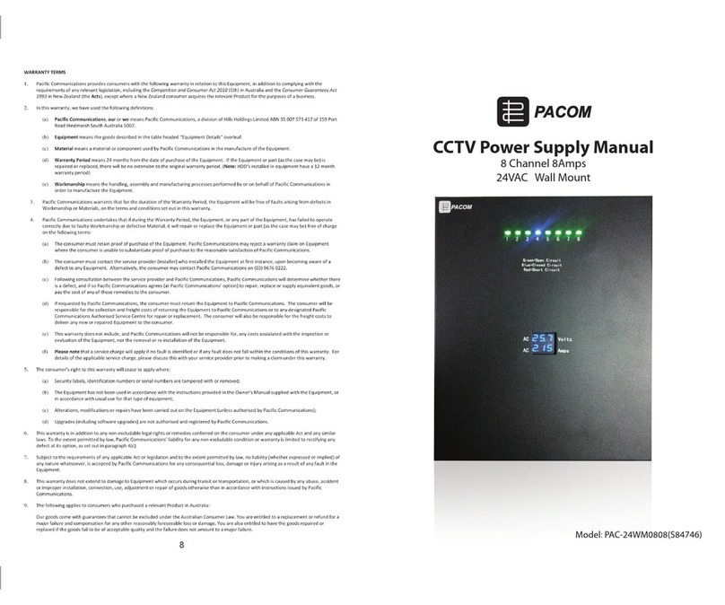 PACOM PAC-24WM0808 User manual