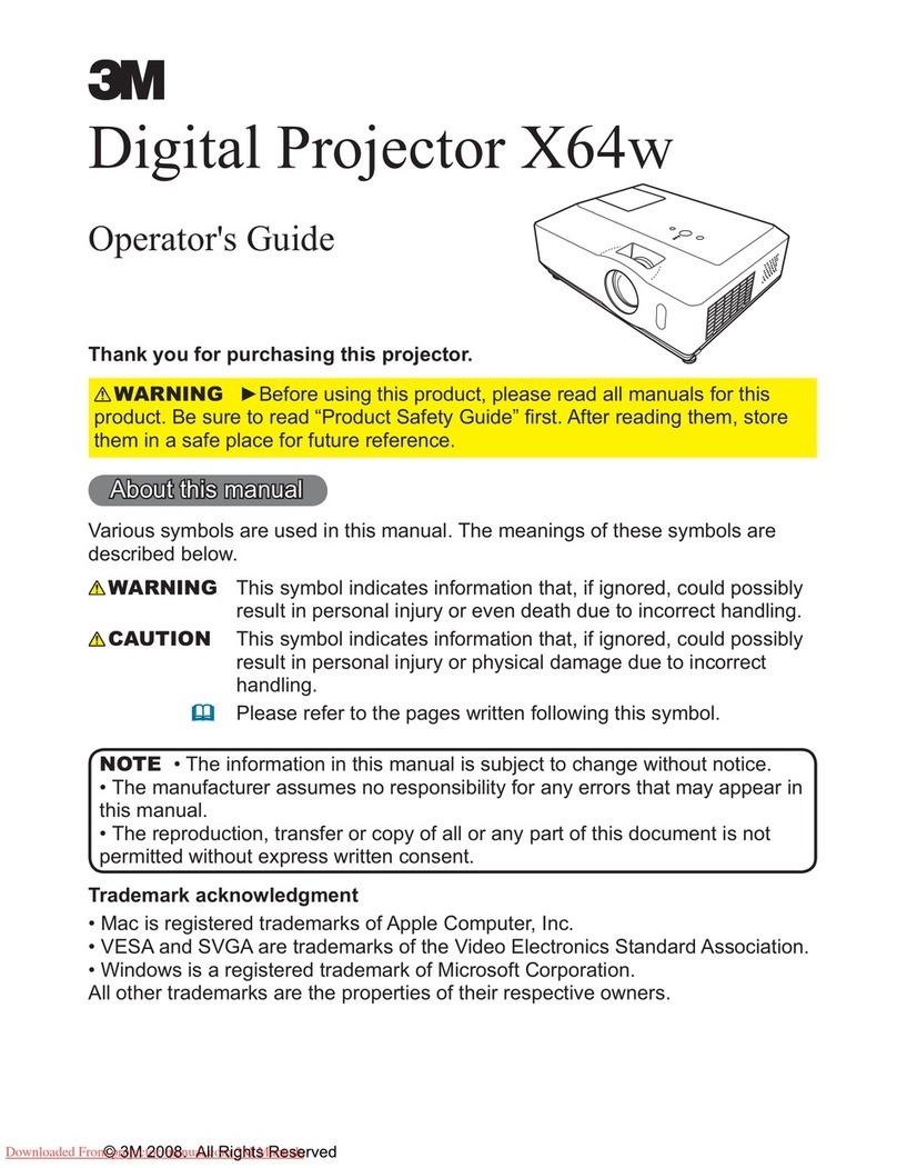 3M X64W - Digital Projector XGA LCD Manual