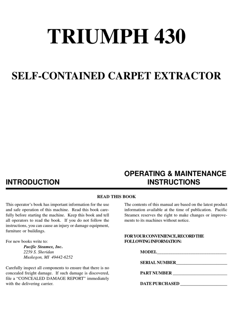 Pacific Steamex TRIUMPH 430 Installation and operation manual