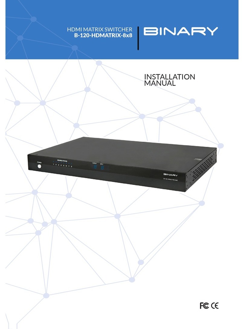 Binary B-120-HDMATRIX-8x8 installation manual