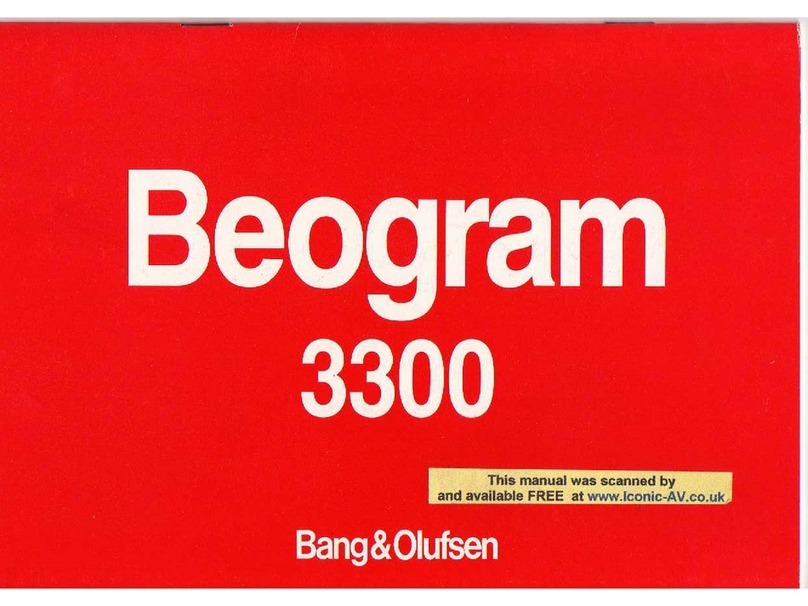 Bang & Olufsen Beogram 3300 User manual Bang & Olufsen Beogram 3300 User manual