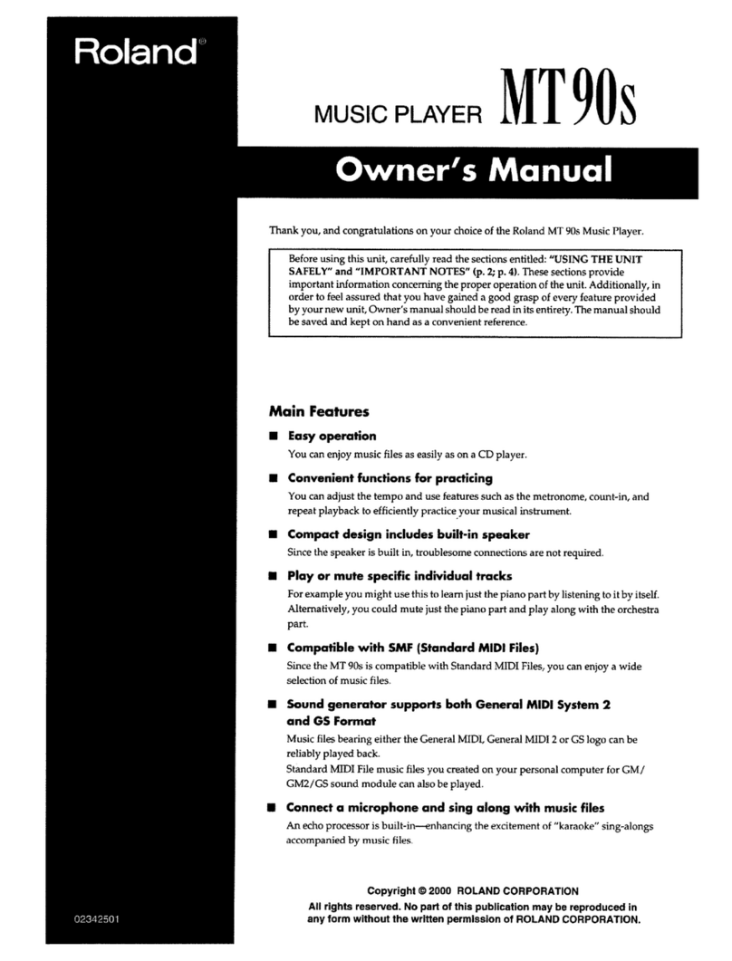 Roland MT90s owner's manual