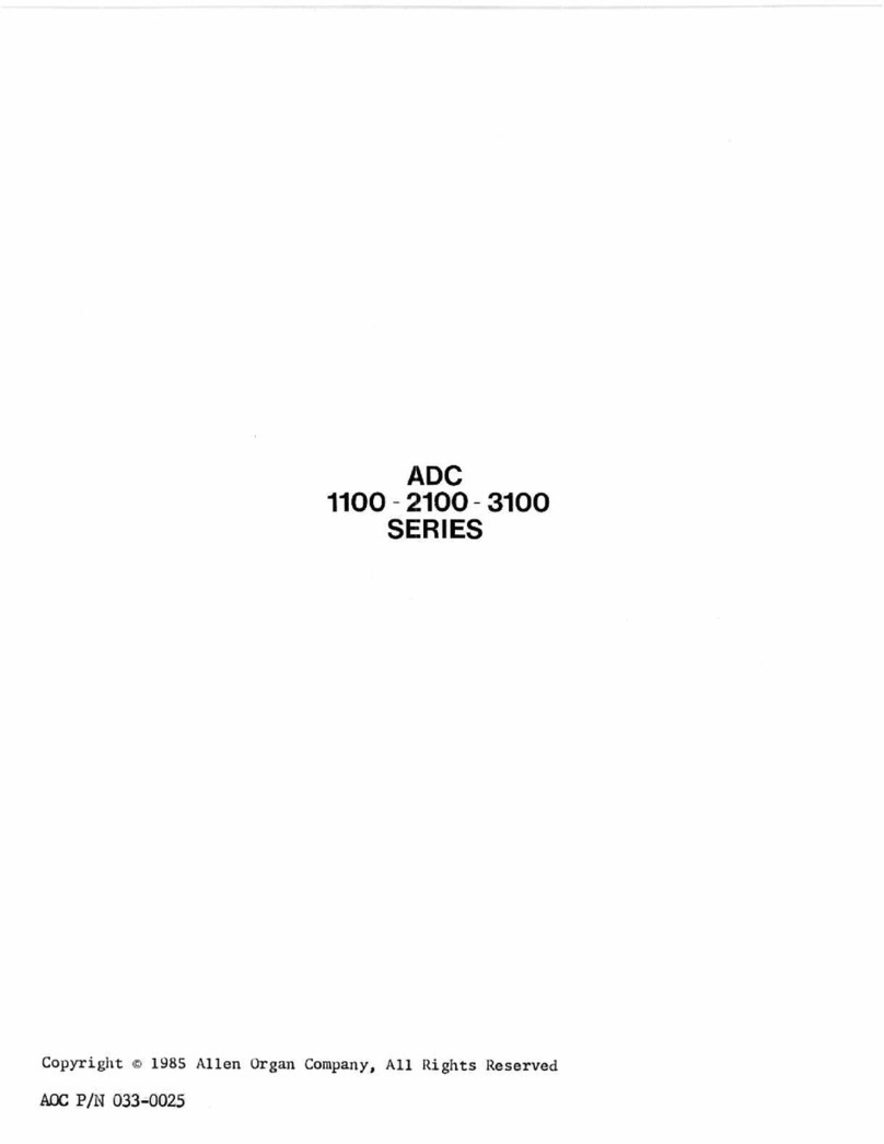 Allen Organ Company LLC ADC 1100 series user manual Allen Organ Company LLC ADC 1100 series user manual