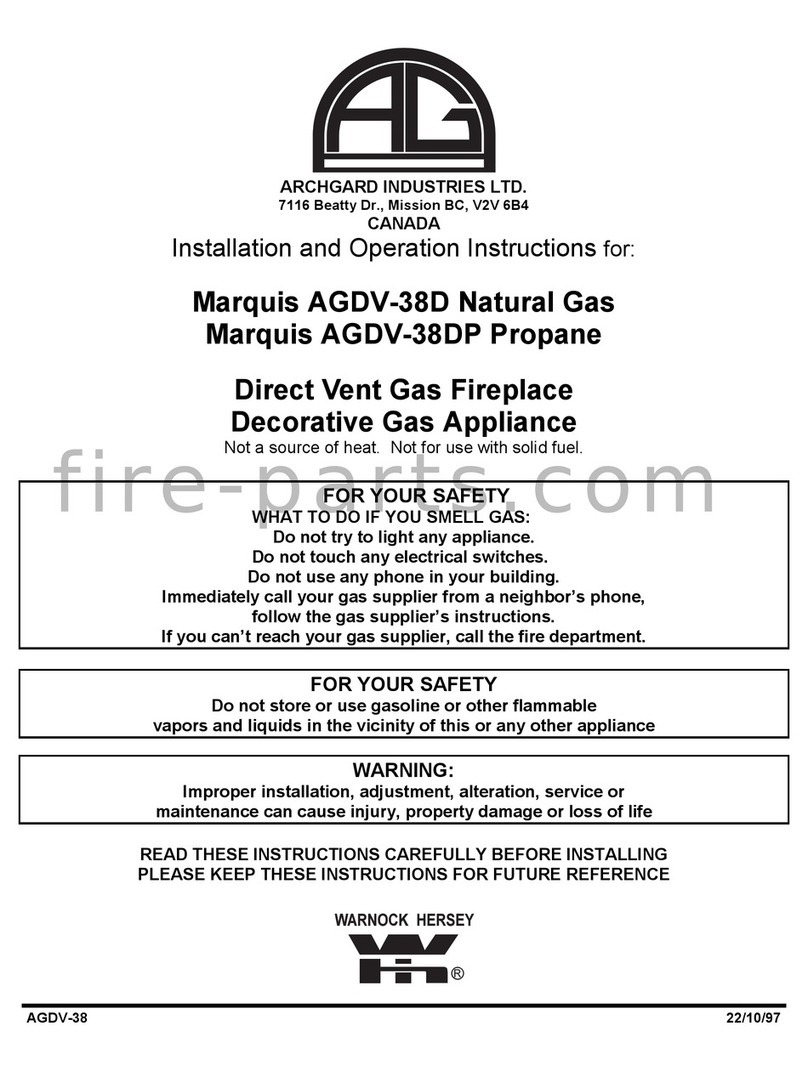 Archgard marquis AGDV-38D Installation and operation manual