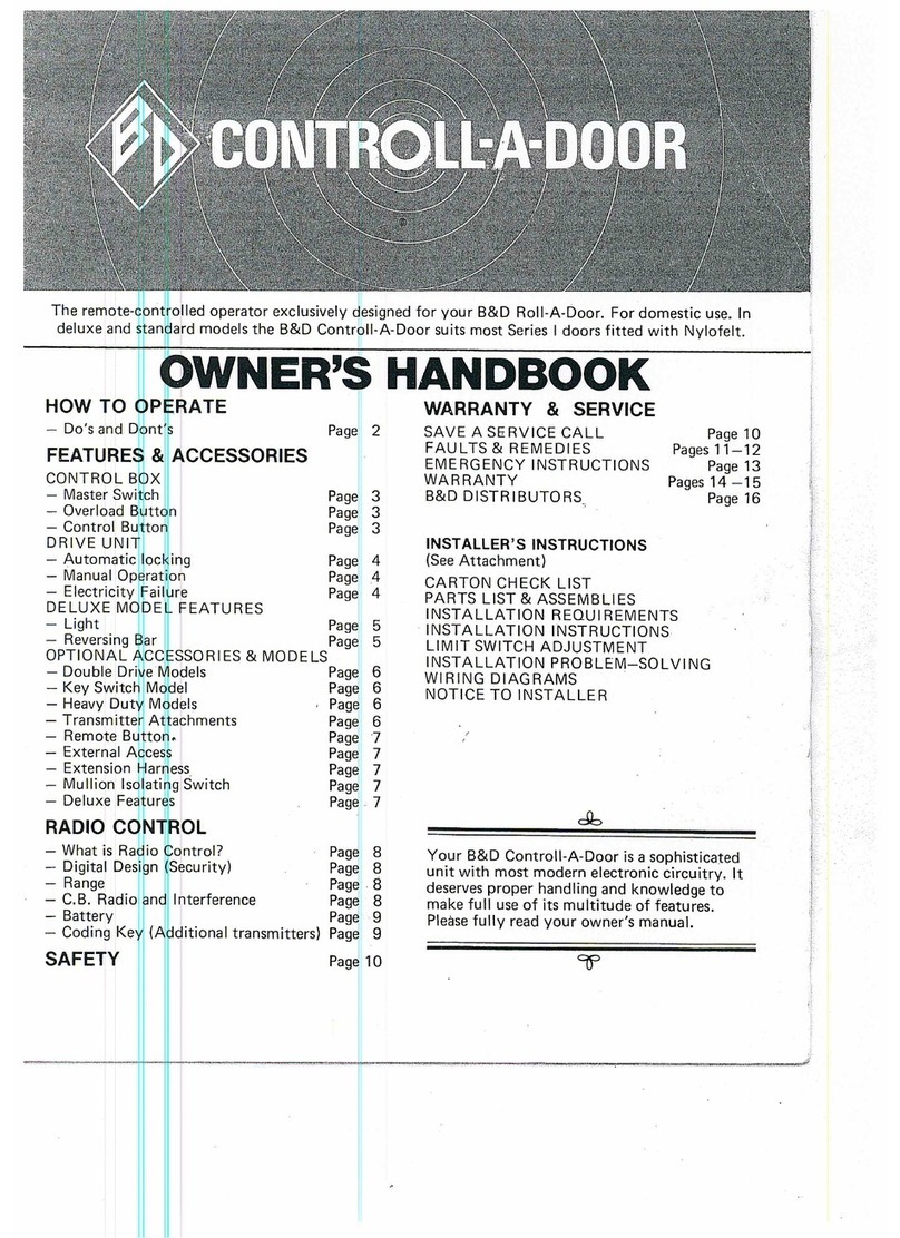 B&D Controll-A-Door P User guide