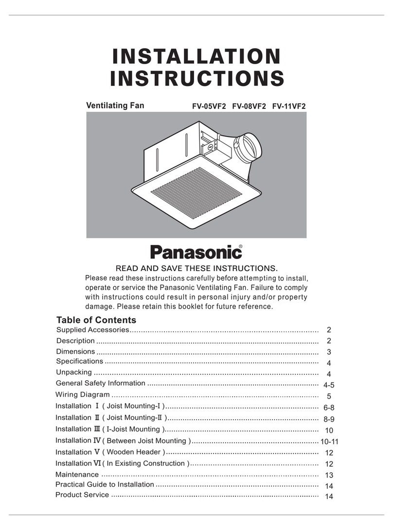 Panasonic FV-05VF2 installation instructions
