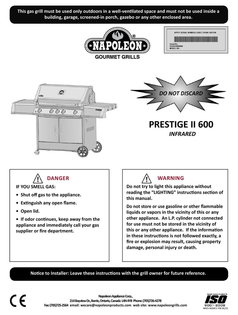 Napoleon PRESTIGE II PRESTIGE II 600 User manual