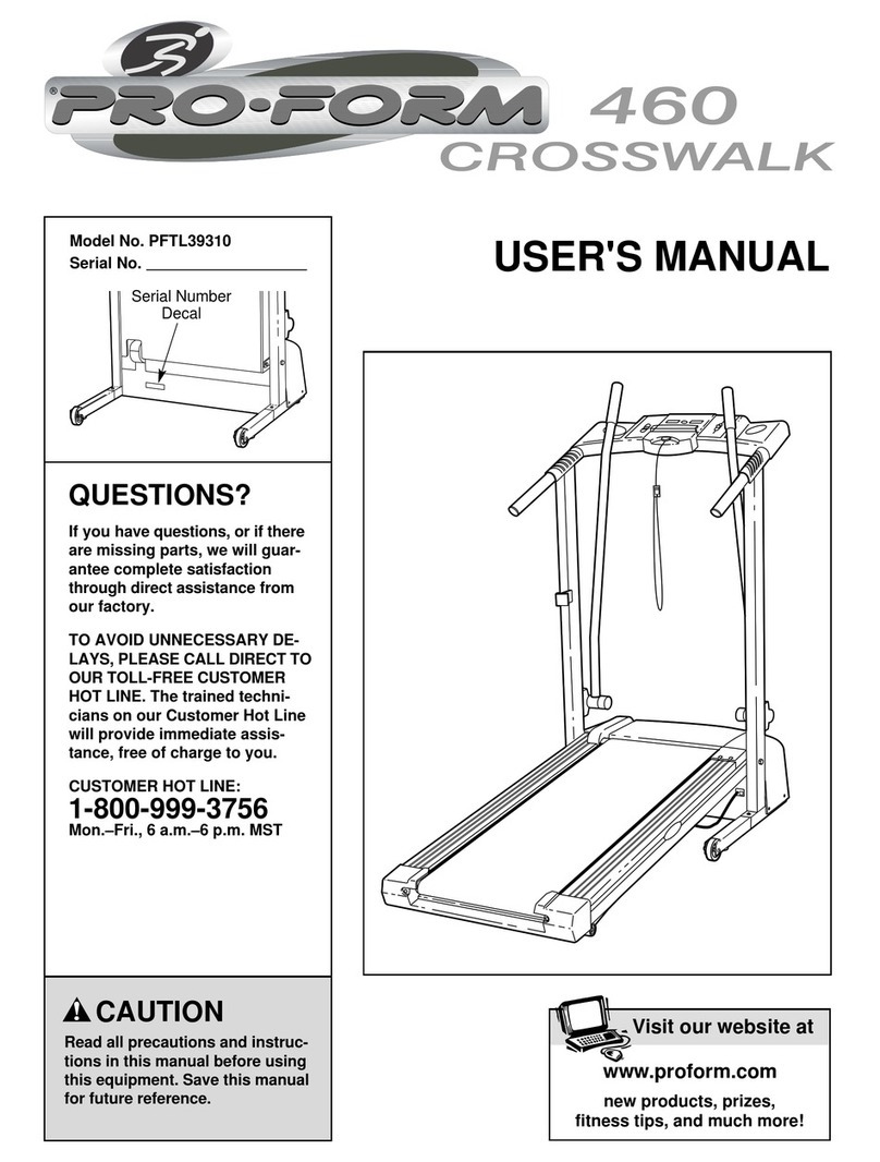 Pro-Form 460 CROSSWALK PFTL39310 User manual