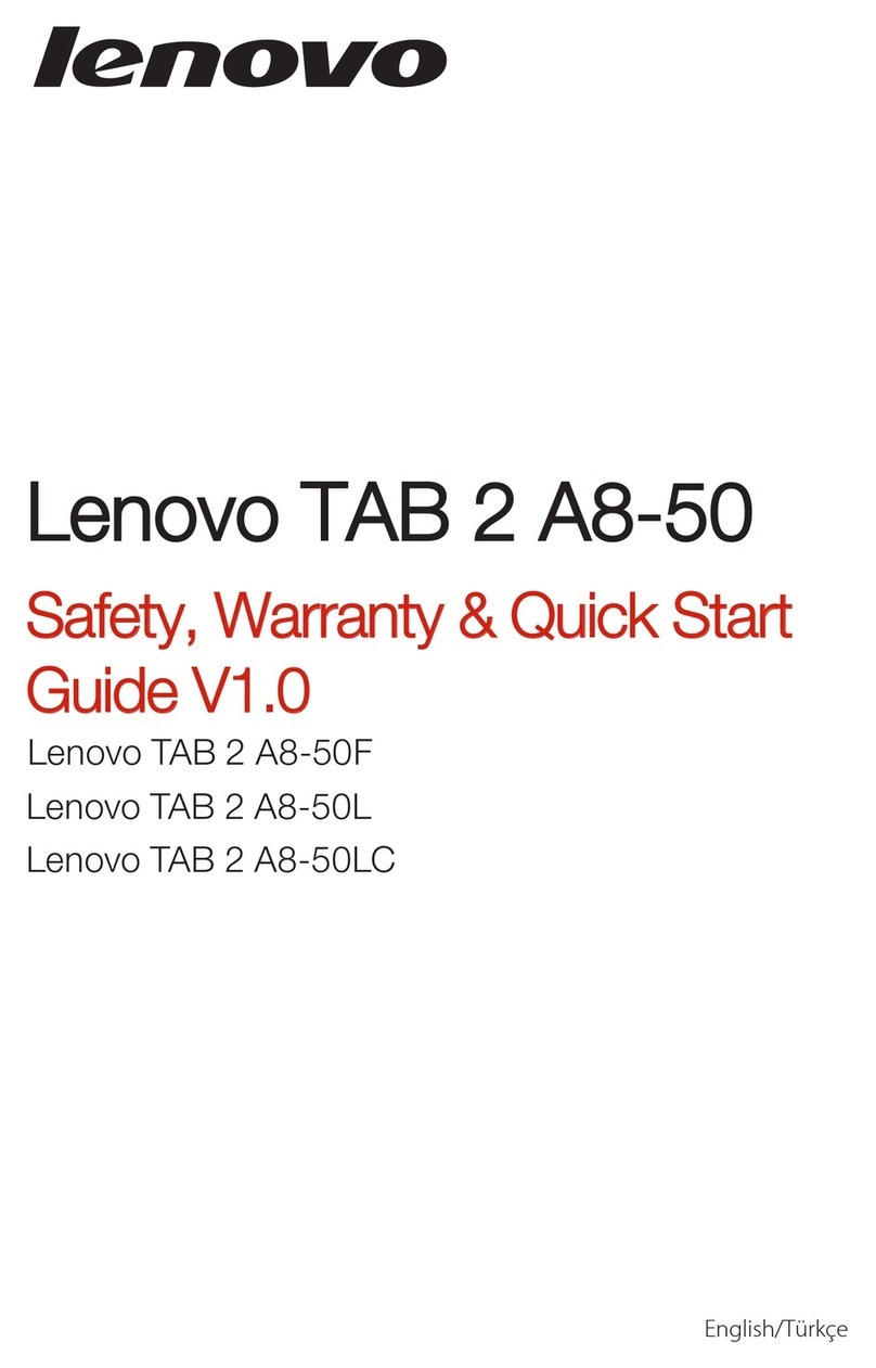 Lenovo TAB 2 A8-50F Safety, warranty & quick start guide