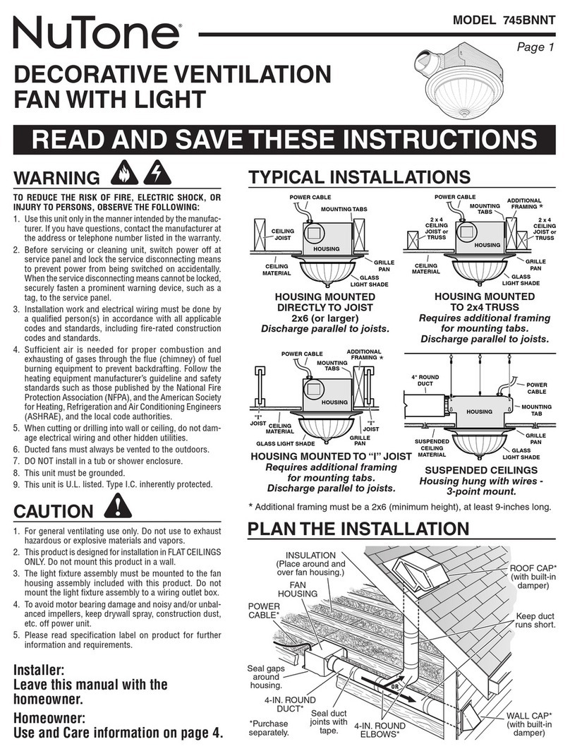 NuTone 745BNNT User manual
