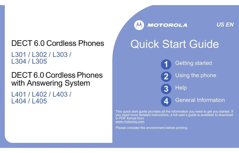 Motorola L301 - DECT 6.0 Cordless Phone quick start guide