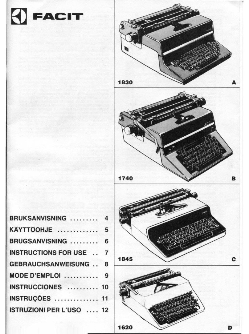 Facit 1830 User manual